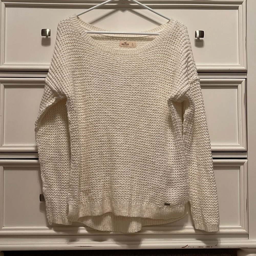 Hollister white sweater
